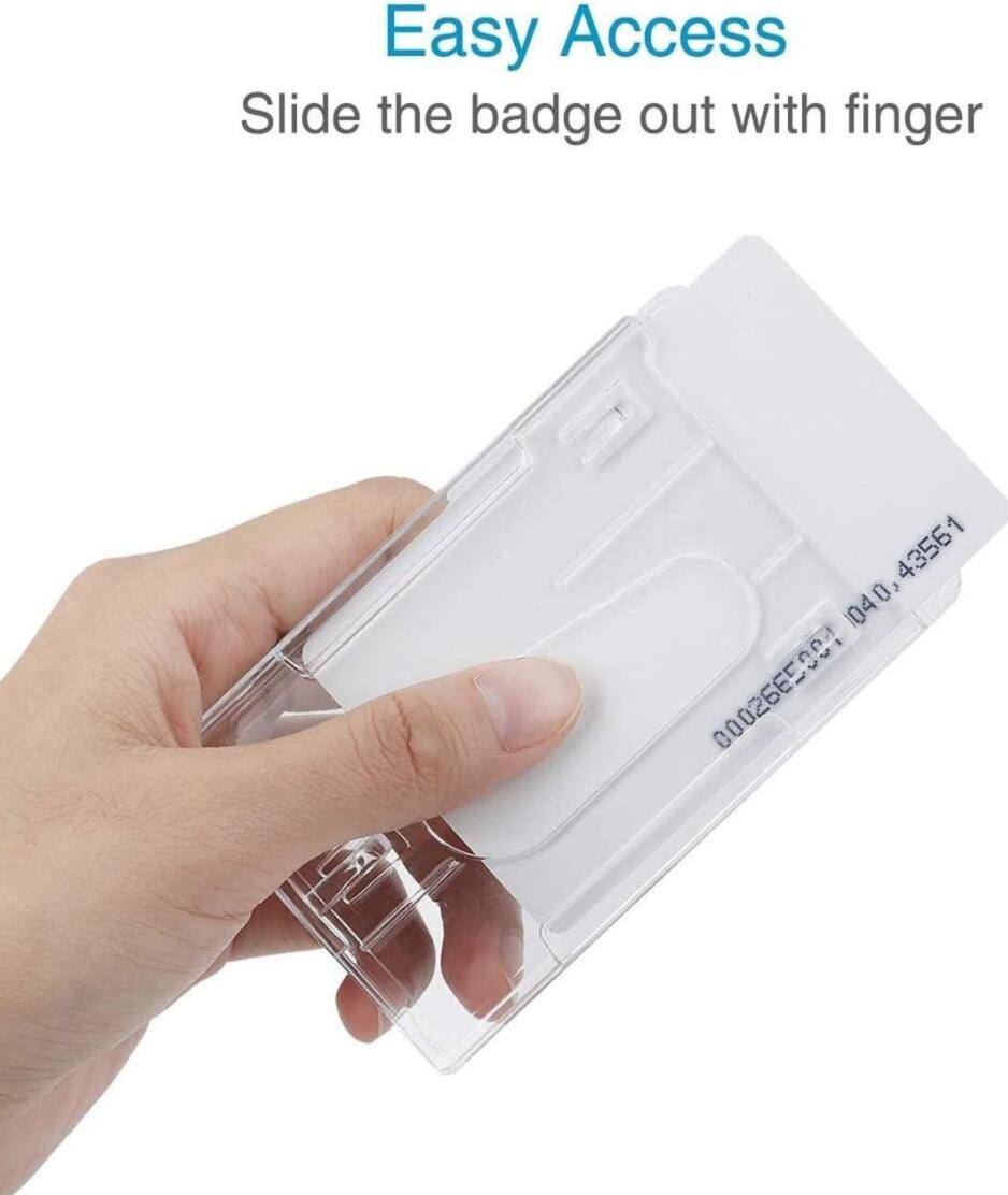 Easy-to-pull dual-purpose transparent double card slot ID card holder