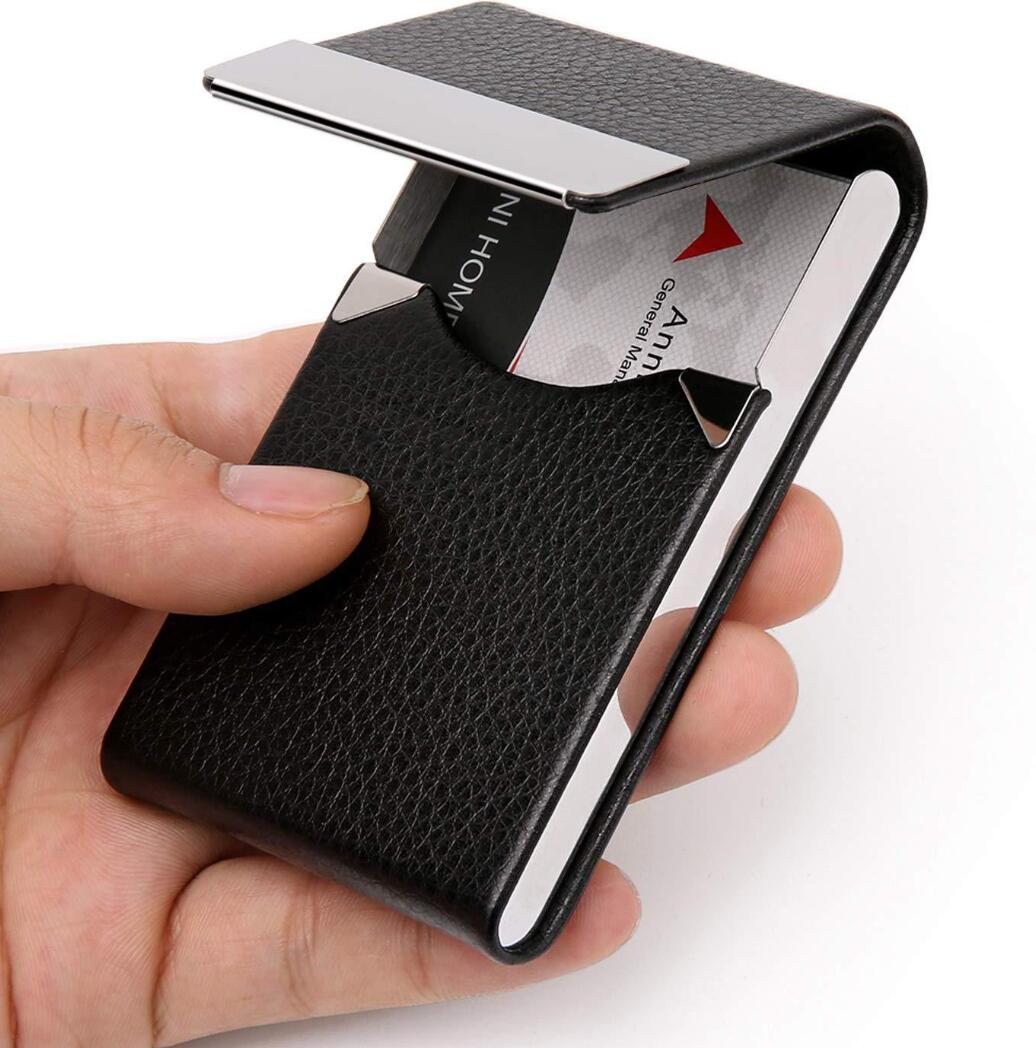 PU magnetic business card holder