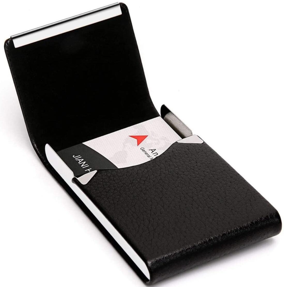PU magnetic business card holder