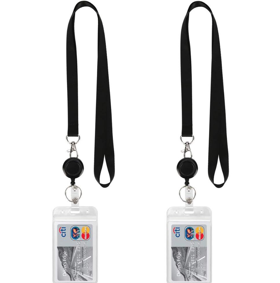 Easy-to-pull retractable waterproof ID card holder