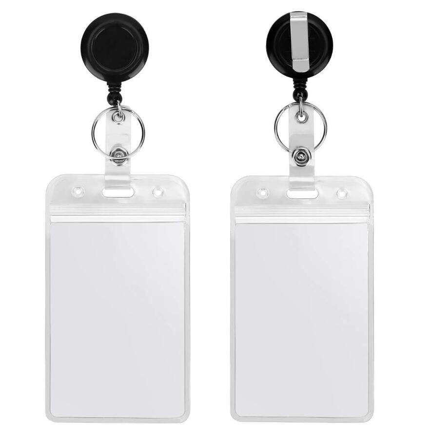 Easy-to-pull retractable waterproof ID card holder