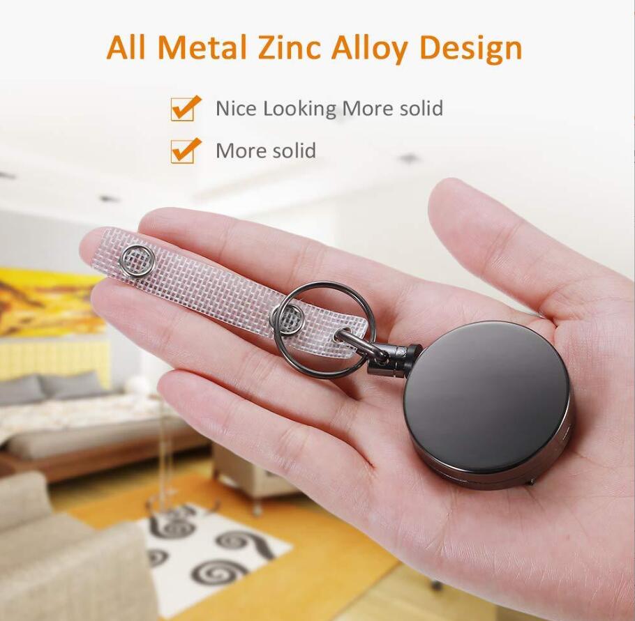 Telescopic strong easy-to-pull zinc alloy keychain