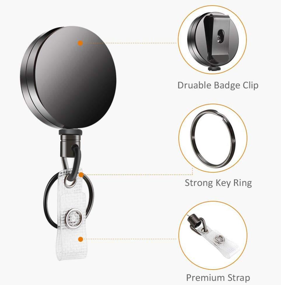 Telescopic strong easy-to-pull zinc alloy keychain