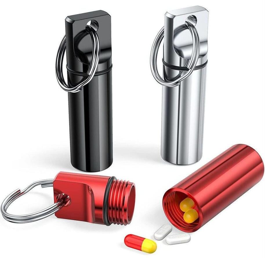 Sealed aluminum alloy capsule storage waterproof keychain