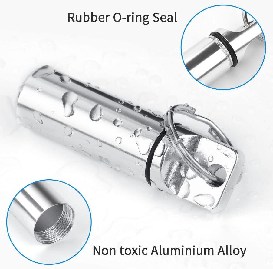 Sealed aluminum alloy capsule storage waterproof keychain