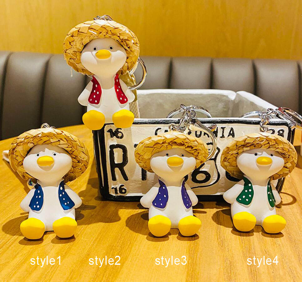 Straw Hat Duck Keychain