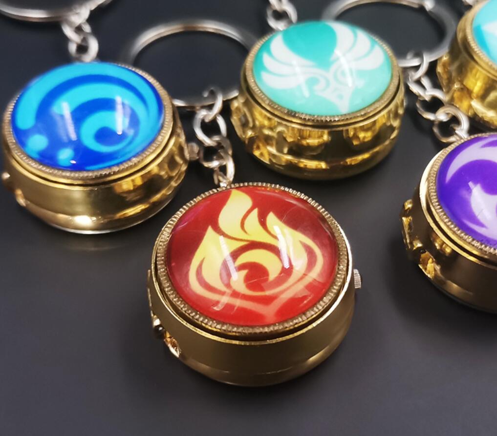 Spinning Eye of God Pocket Watch Keychain