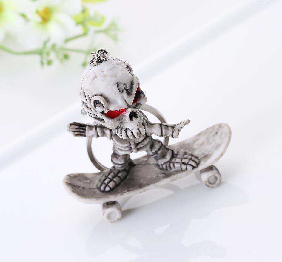 Skateboard Skeleton Keychain