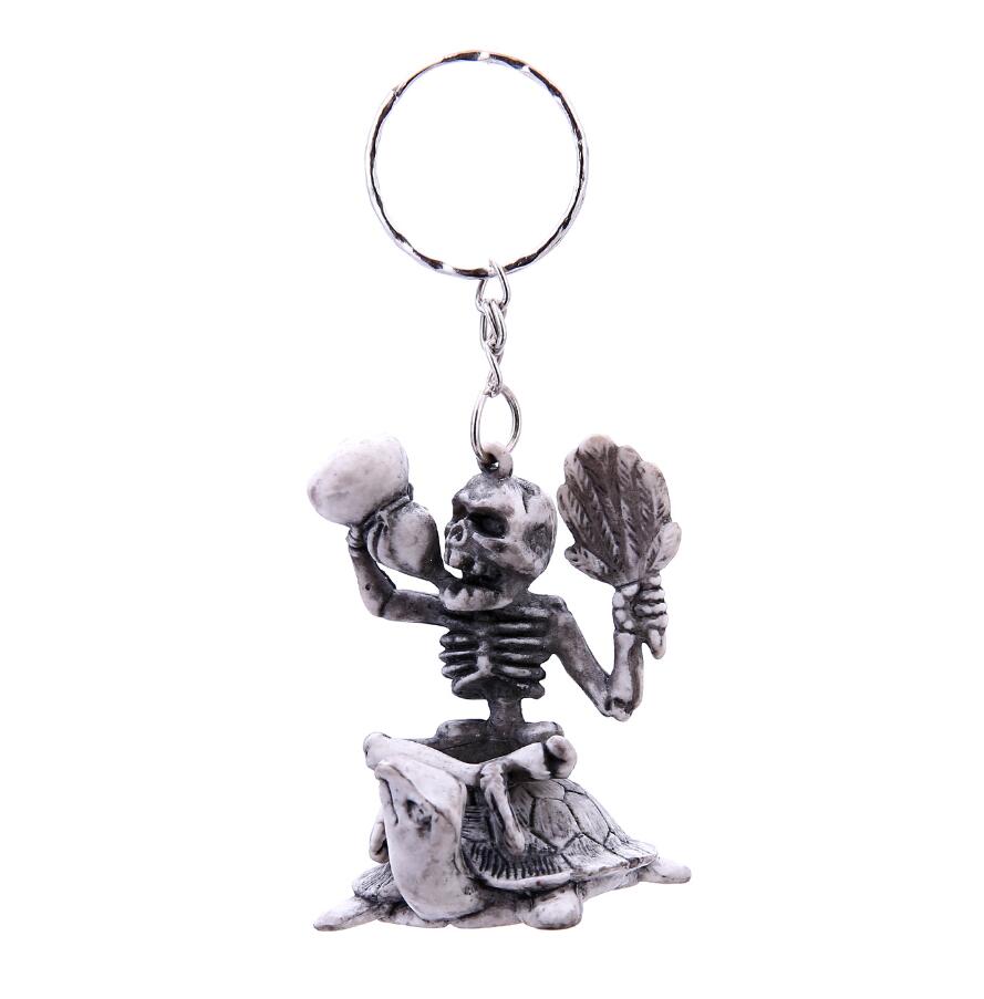 Turtle and Skeleton Keychain
