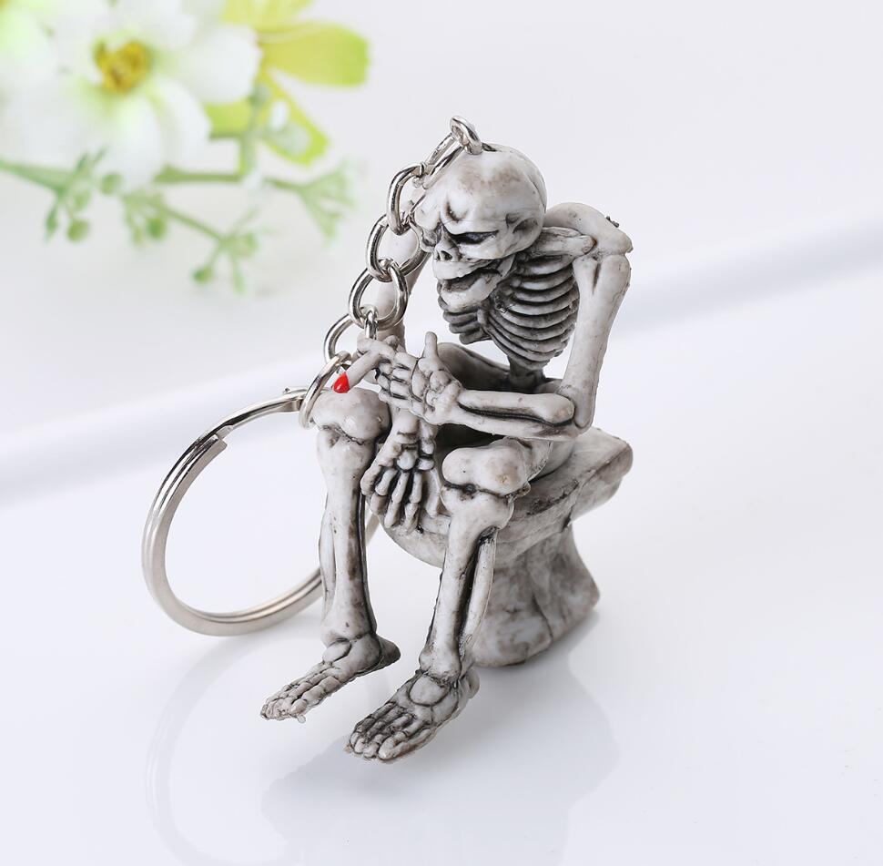 Toilet Skeleton Keychain