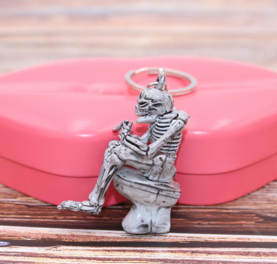 Toilet Skeleton Keychain