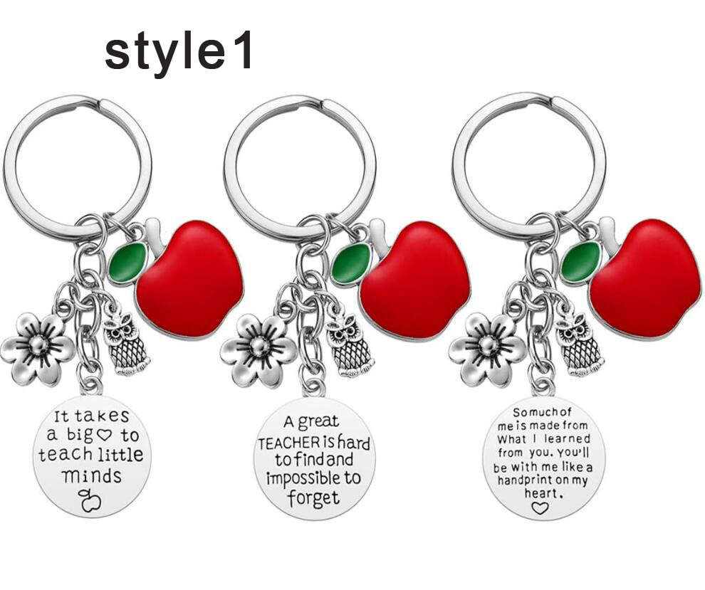 3pcs stainless steel apple keychain