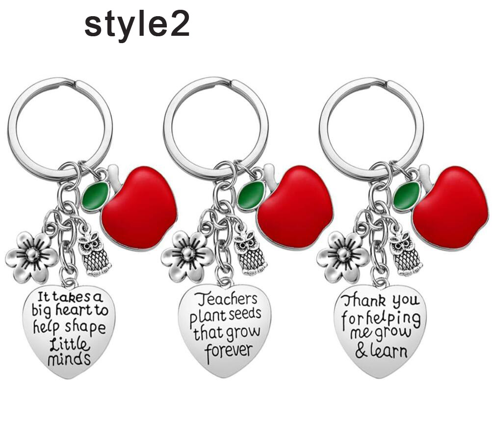 3pcs stainless steel apple keychain