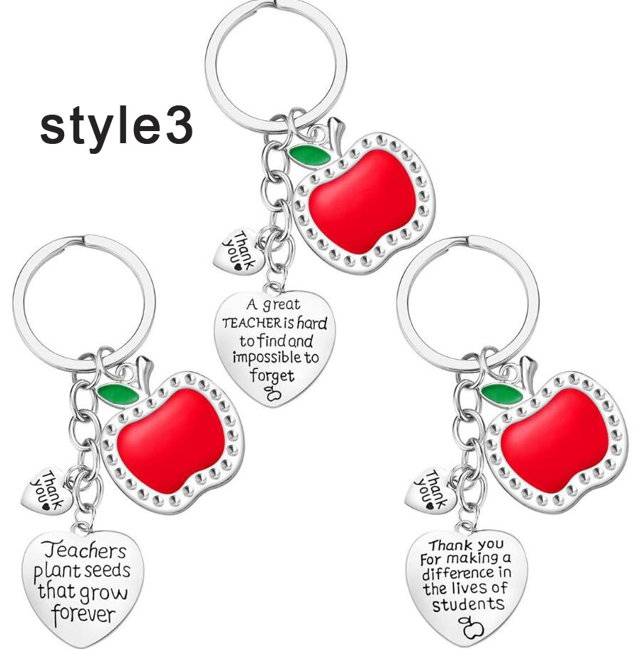 3pcs stainless steel apple keychain