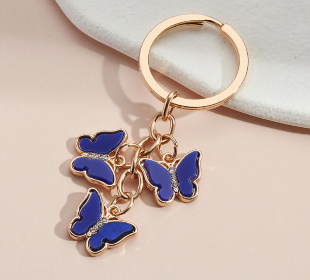 Rhinestone Acrylic Butterfly Keychain