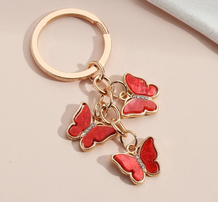 Rhinestone Acrylic Butterfly Keychain