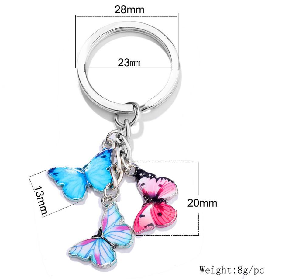 Alloy Enamel Colorful Butterfly Keychain