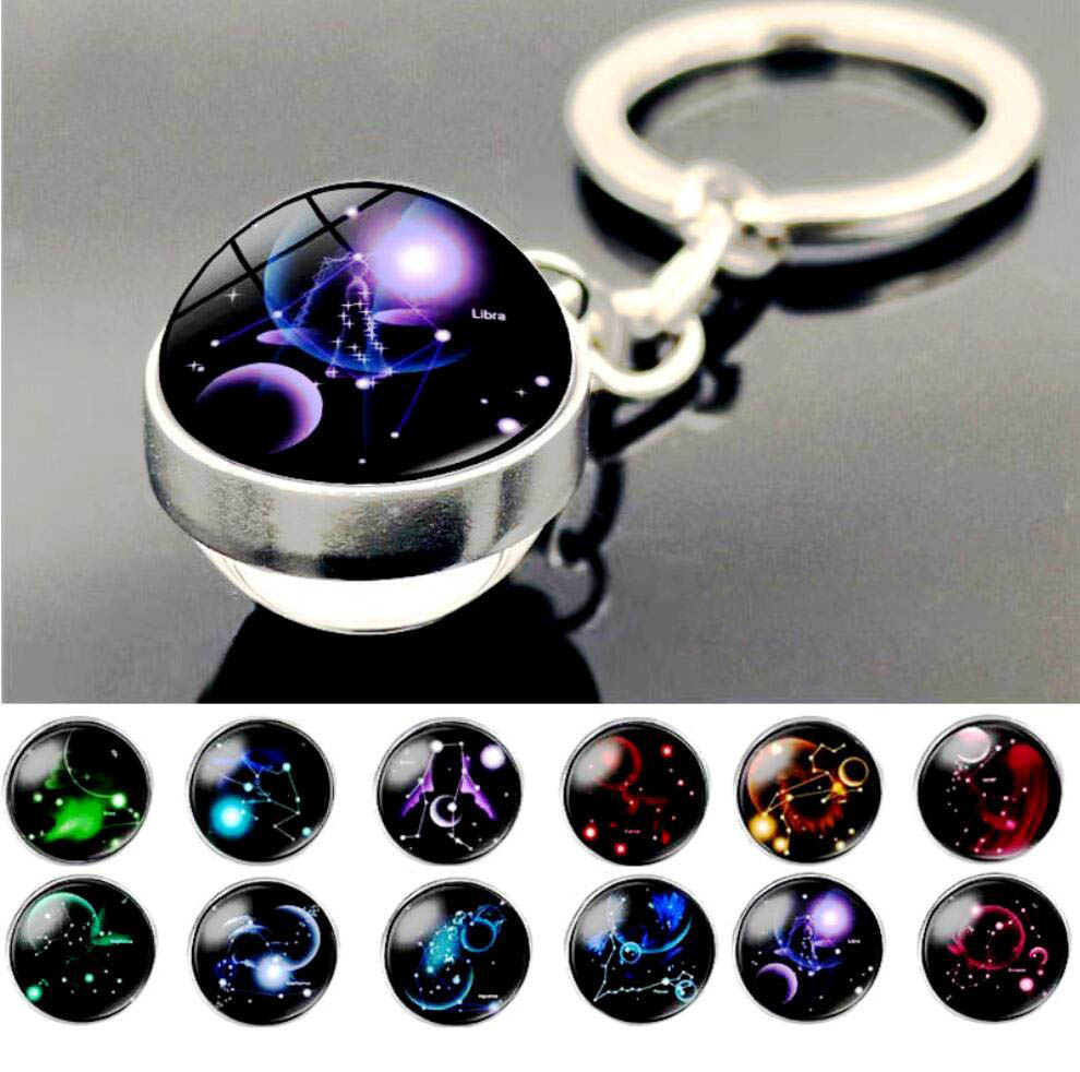 Crystal 12 Constellation Keychain