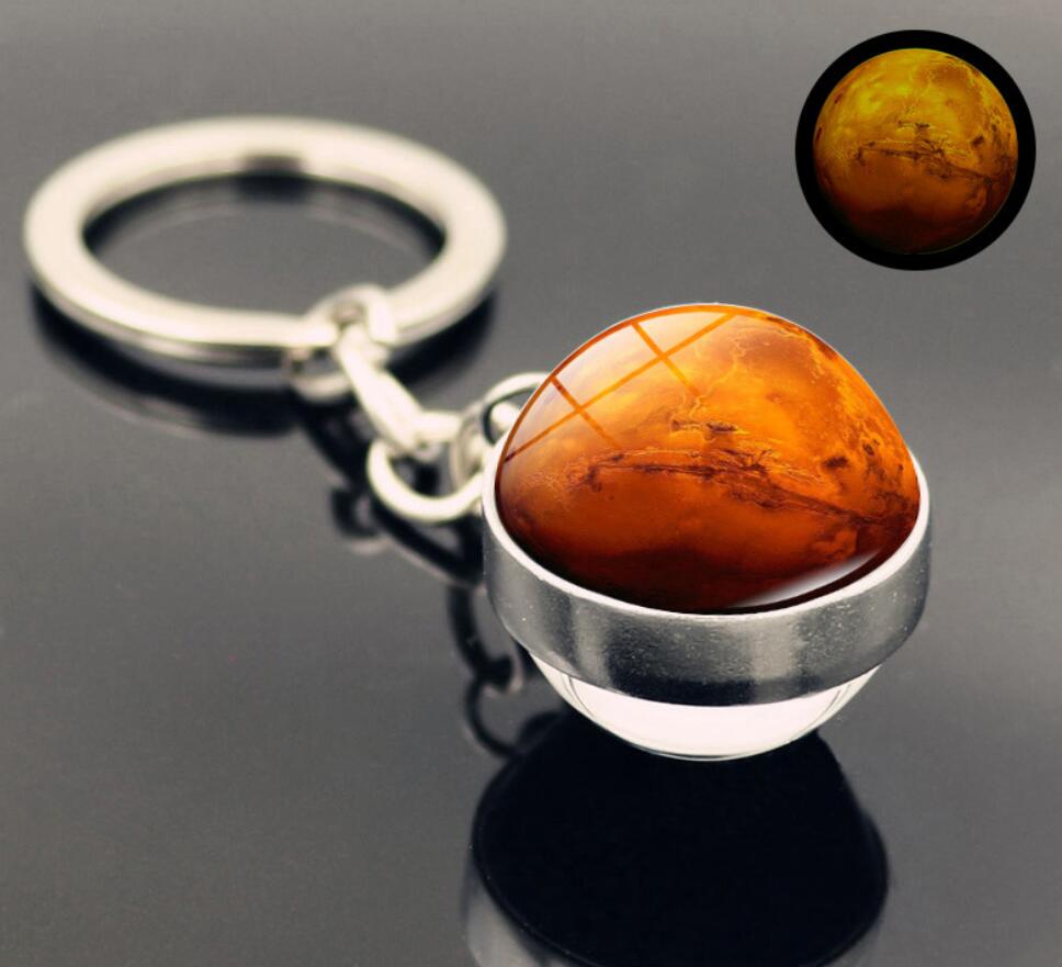 star earth moon planet keychain