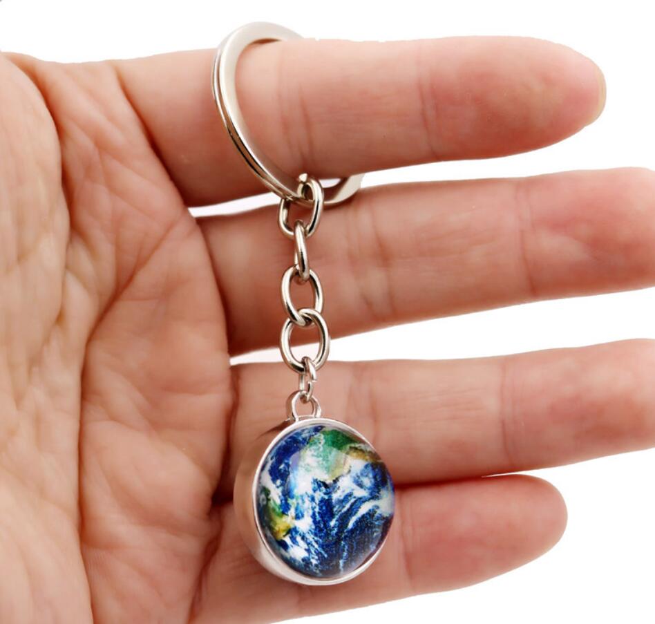 star earth moon planet keychain
