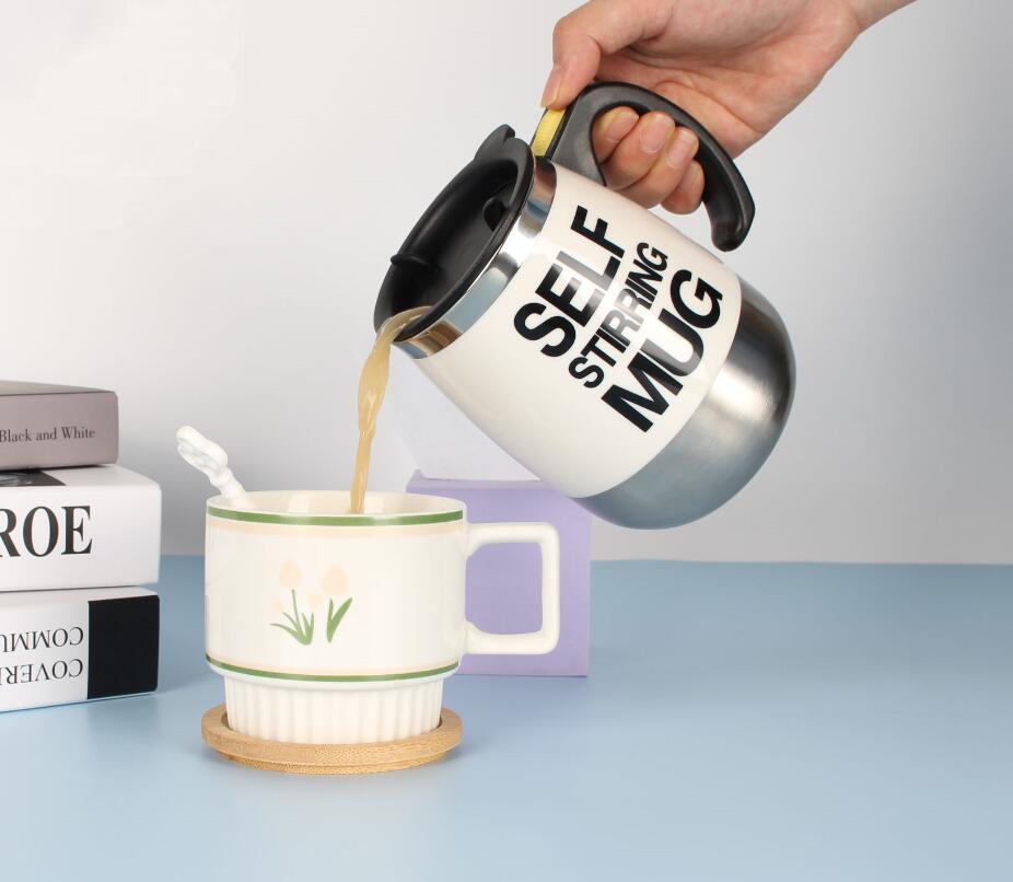 Stainless Steel Electric Stirring Coffee Mug