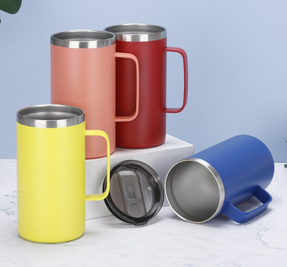 24oz stainless steel coffee mug with handle