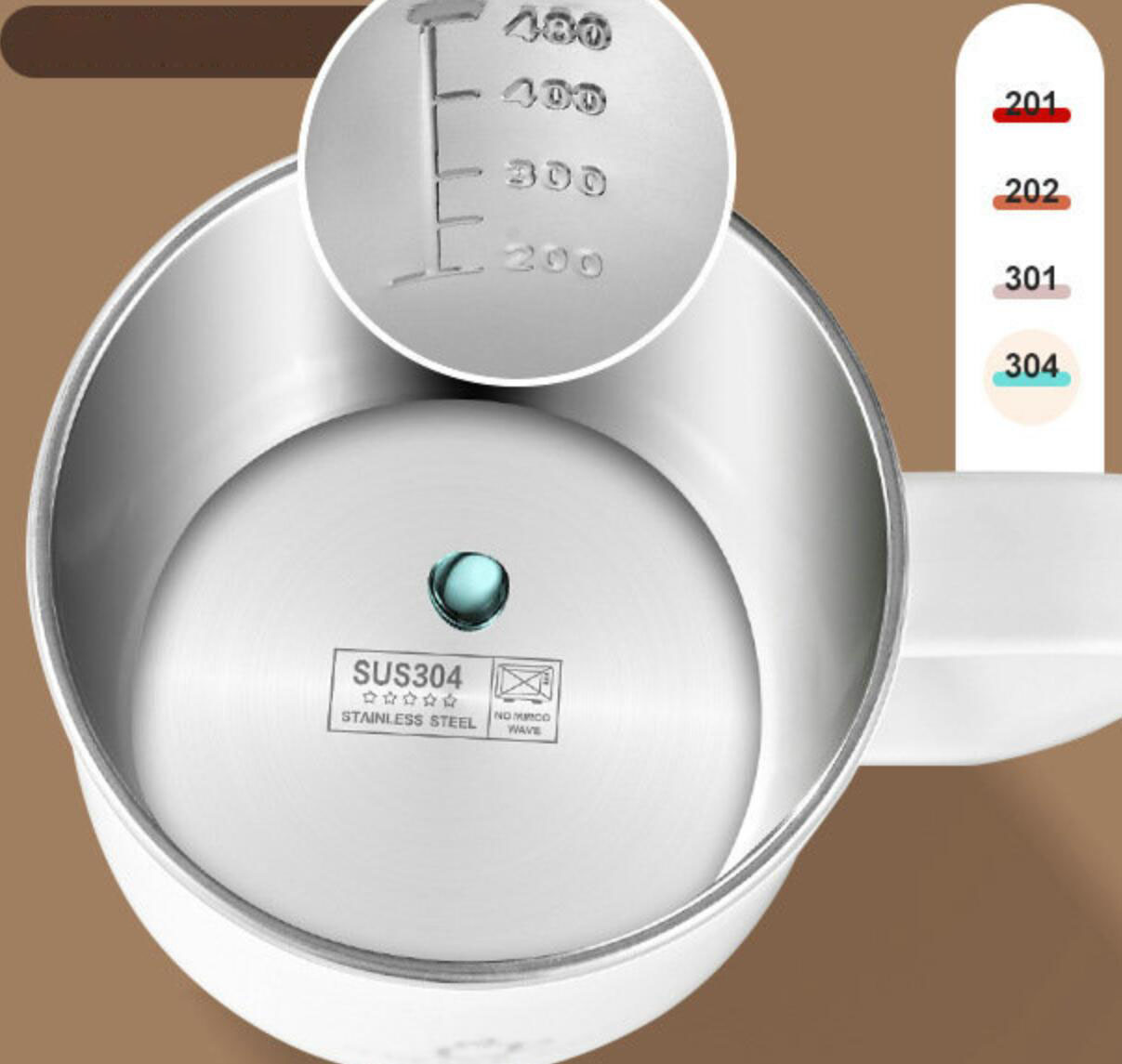 Double wall stainless steel coffee cup with handle