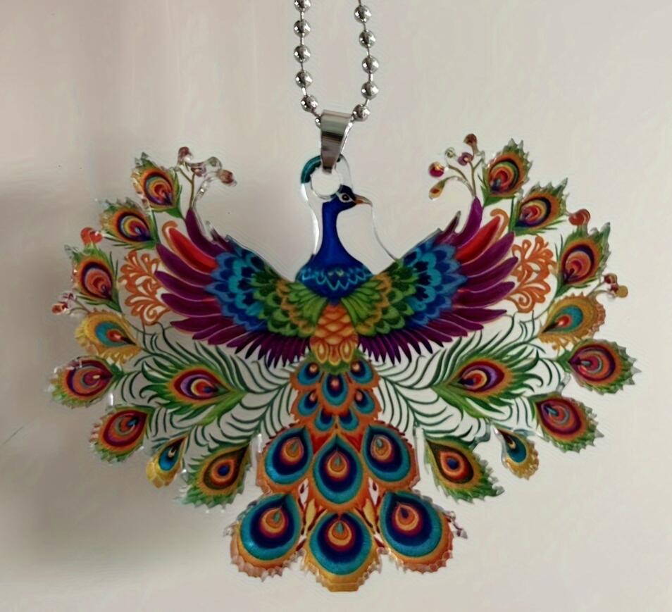 Peacock pattern acrylic keychain