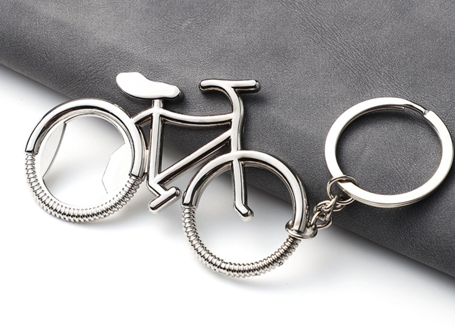 Creative bicycle bottle opener keychain